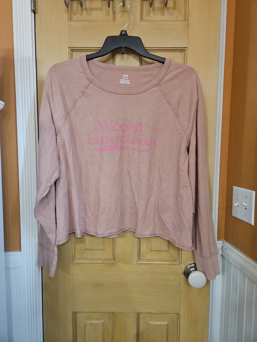 aerie Dusty Rose 'Mixed Emotions' Crewneck Long Sleeve Top
